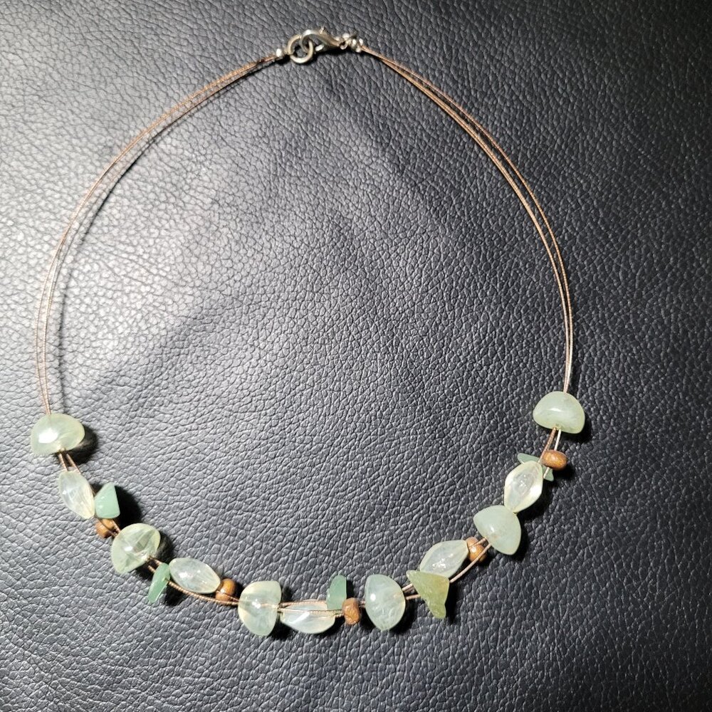 Multi Green colored stone necklace